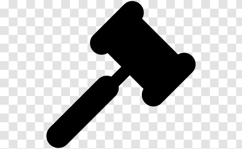 Hammer Gavel Silhouette - Black And White - Judge Transparent PNG