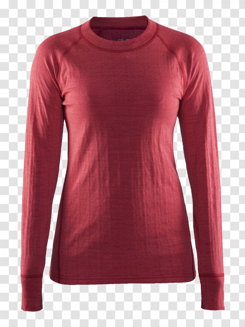 Long-sleeved T-shirt Hoodie Sweater - Maroon - Warm C Transparent PNG