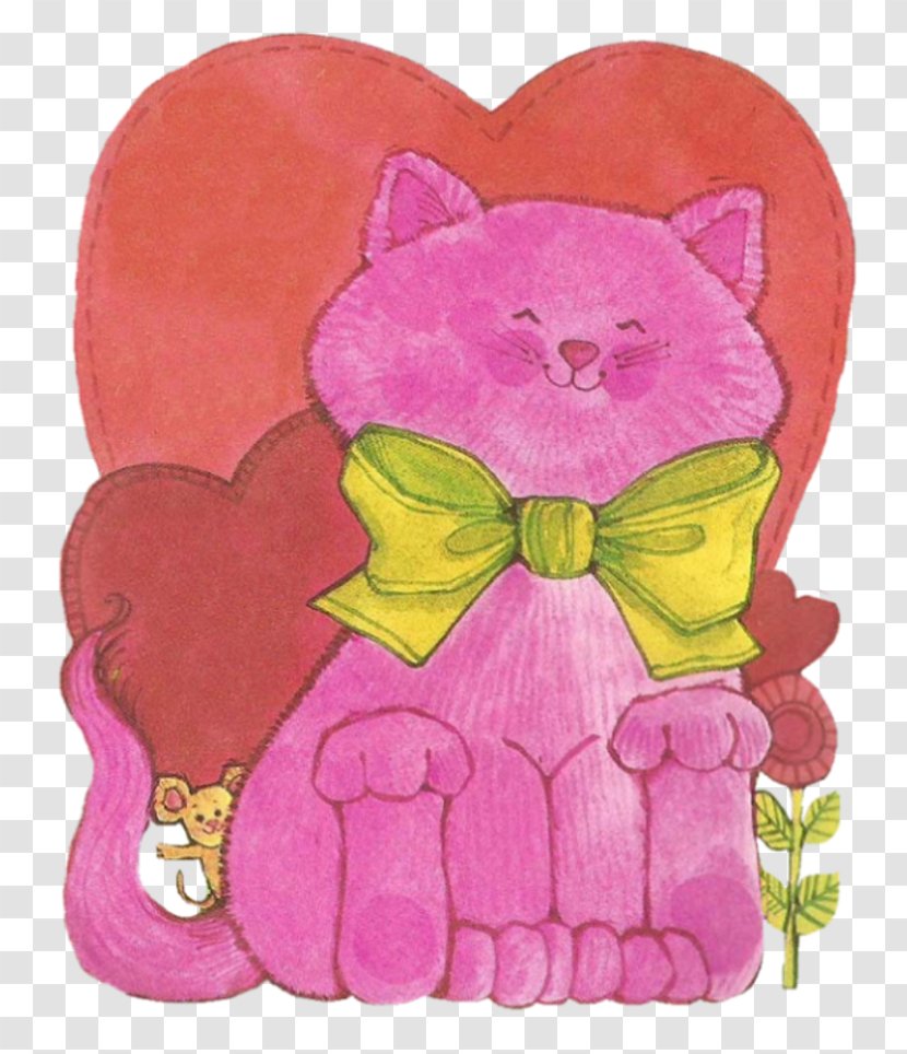 Cat Magenta Whiskers Flower Violet - Valentines Day Greetings Transparent PNG