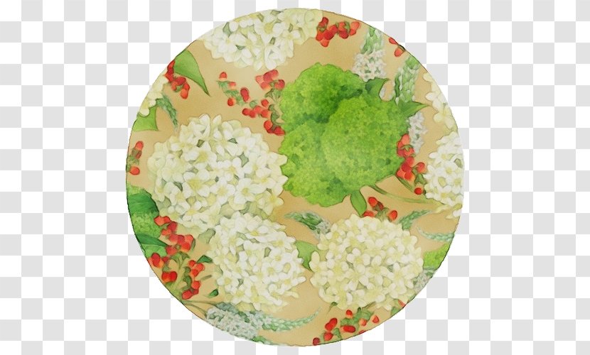 Plate Dishware Green Flower Hydrangea - Paint - Bouquet Viburnum Transparent PNG
