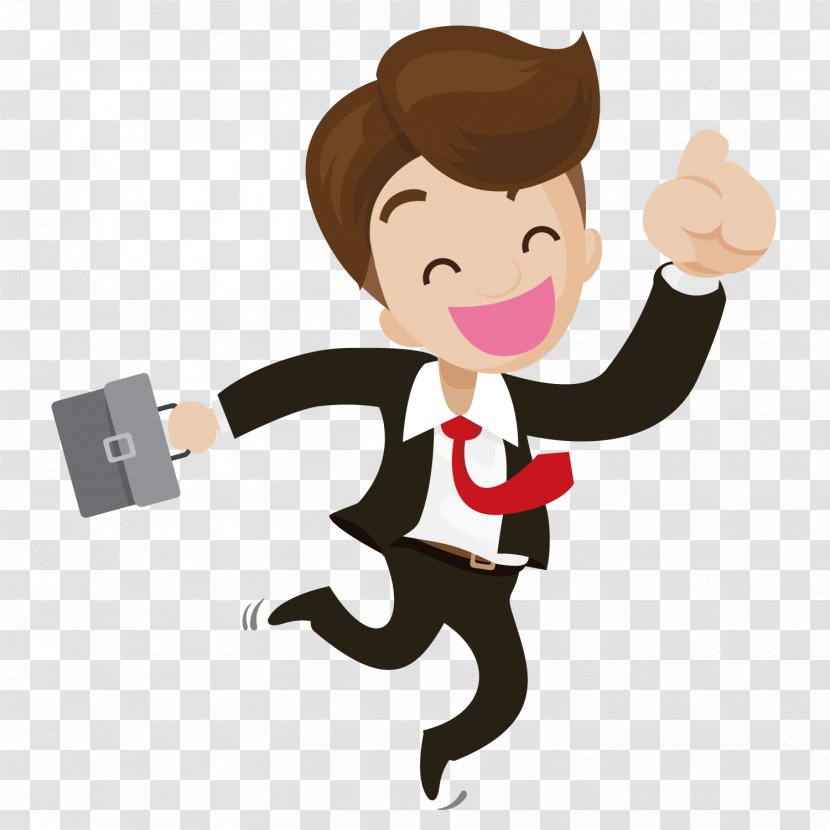 Businessperson Illustration - Cartoon - Happy Business People Transparent PNG