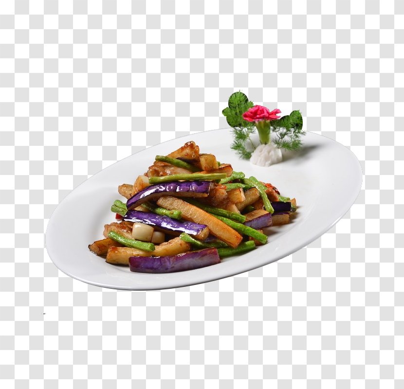 Fried Eggplant Dish Aubergines Stewing Bean - Aubergine Poster Transparent PNG