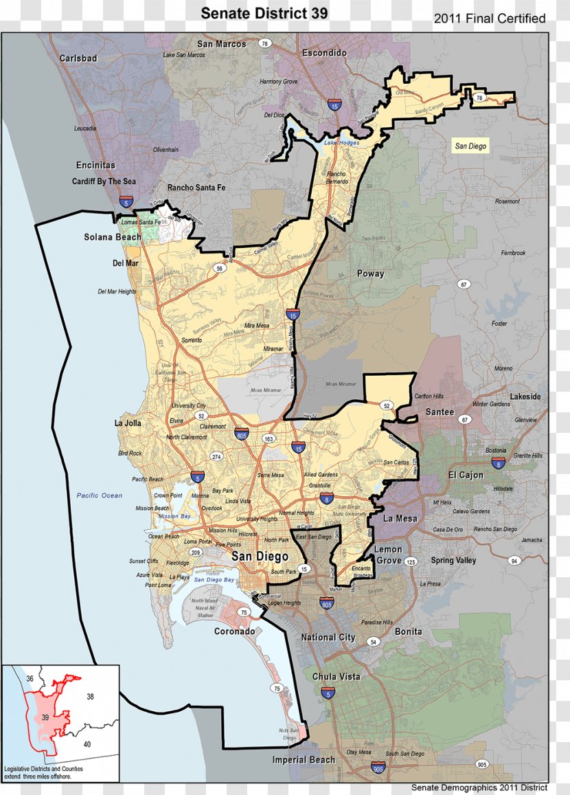 California’s 39th Senate District California's 78th State Assembly Congressional California Map - World Transparent PNG
