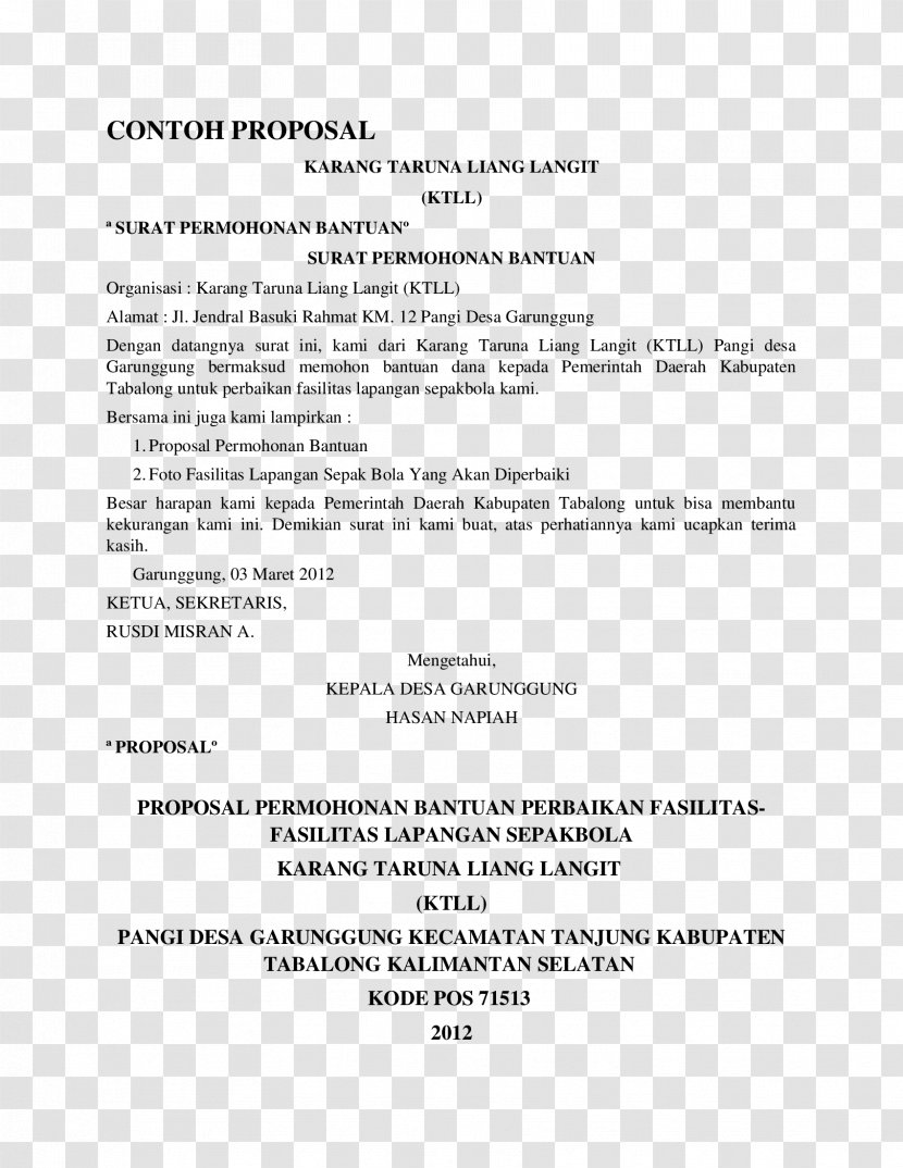 Document Karang Taruna Proposal Organization - Structure Transparent PNG