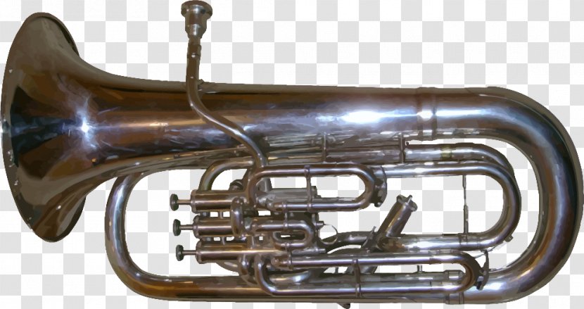 Clip Art Marching Euphonium Band Baritone Horn - Watercolor - Musical Instruments Transparent PNG