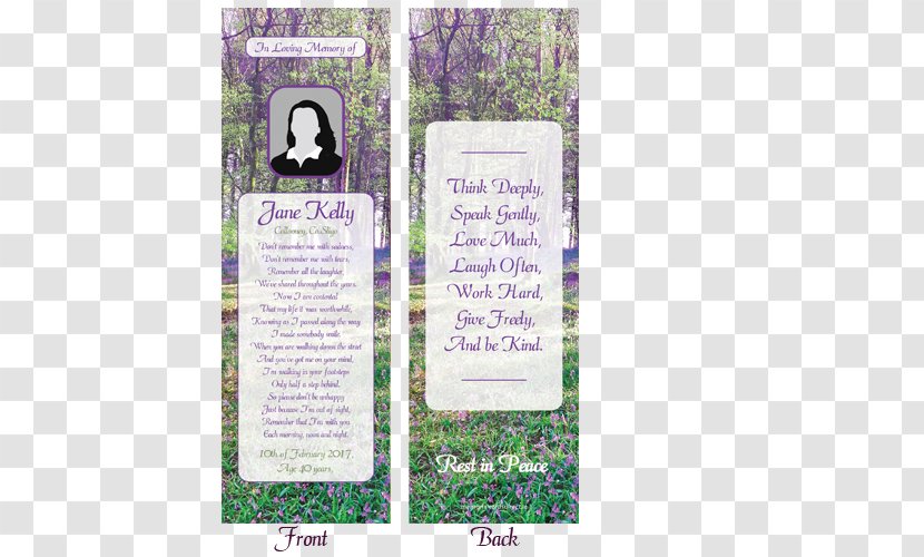 Union Wood Bookmark Exactly As You Wish Headstone - Picture Frame - Card Customisable Transparent PNG