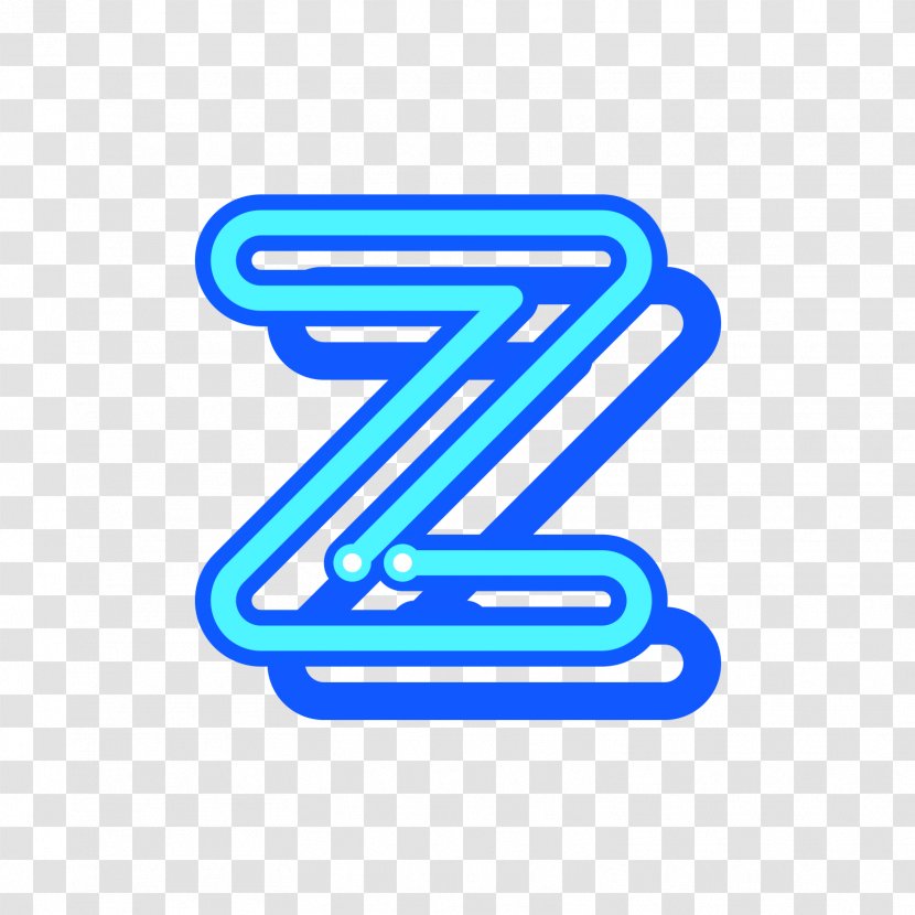 Letter Case Z All Caps - R - Blue Uppercase Fluorescent Transparent PNG