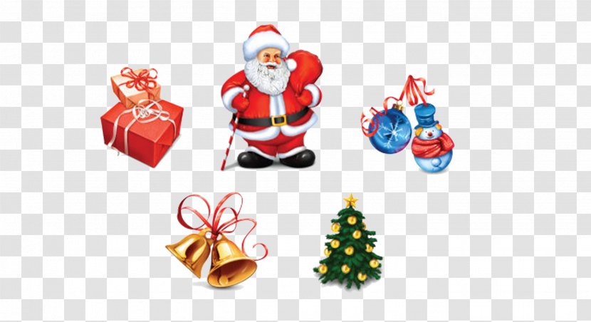 Santa Claus Christmas Dolls Icon - Fictional Character - Gift Box Bell Transparent PNG