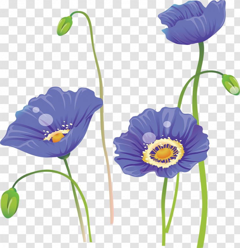 Flower Clip Art - Purple - Blue Transparent PNG