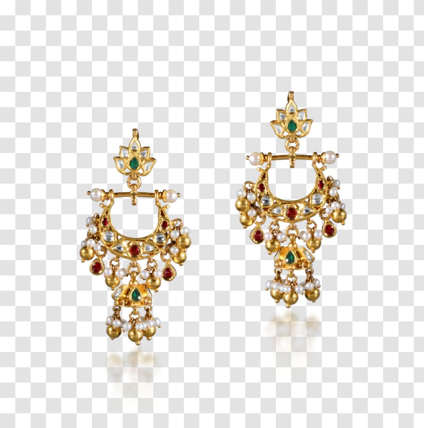 Earring Pearl Jewellery Kundan Gold - Ruby - Temple Hyderabad Transparent PNG