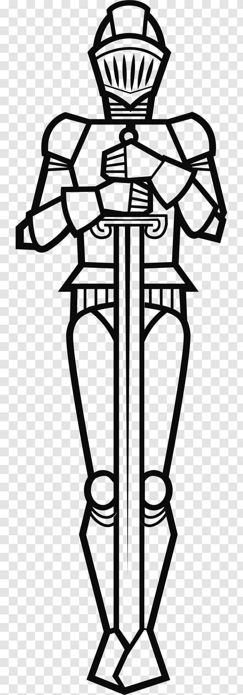 Clip Art - Black And White - Knight Vector Transparent PNG