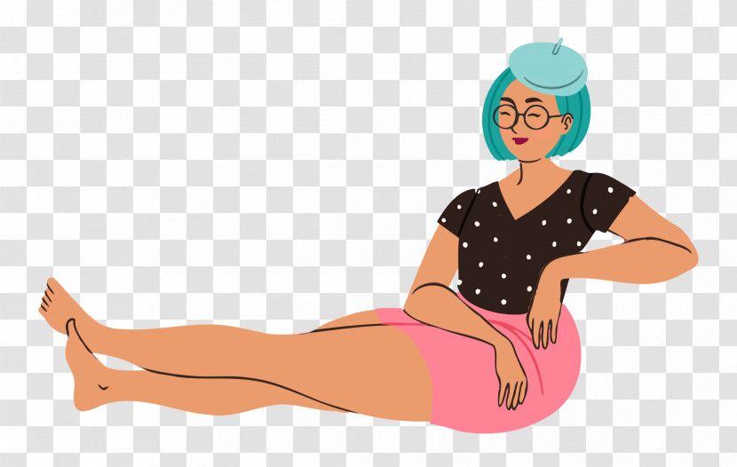 Relaxing Lady Woman Transparent PNG