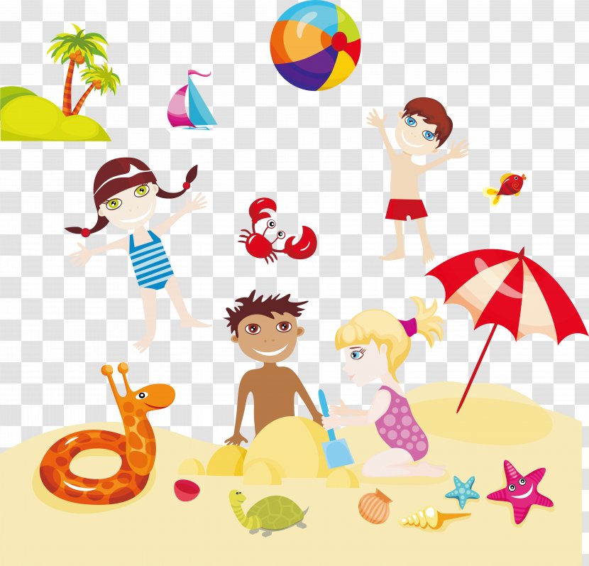 Summer Cartoon Clip Art - Poster - Beach Vector Material Transparent PNG