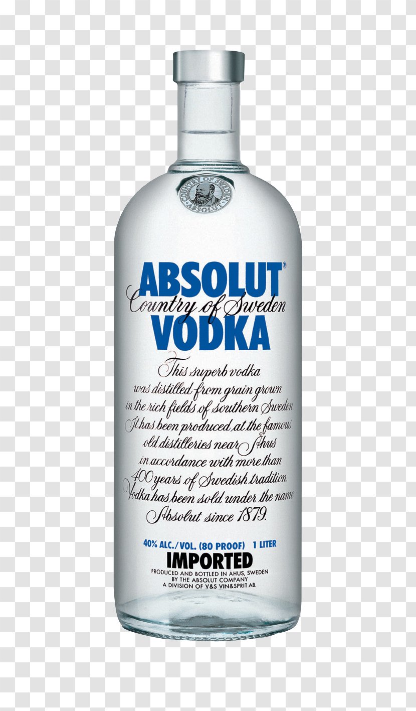 Absolut Vodka 40% Liqueur Åhus - Glass Bottle Transparent PNG