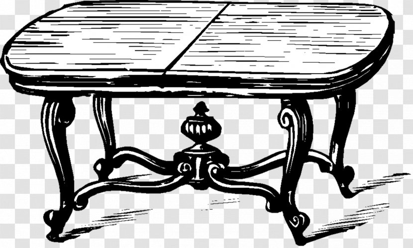 Coffee Tables Clip Art - Black And White - Table Transparent PNG