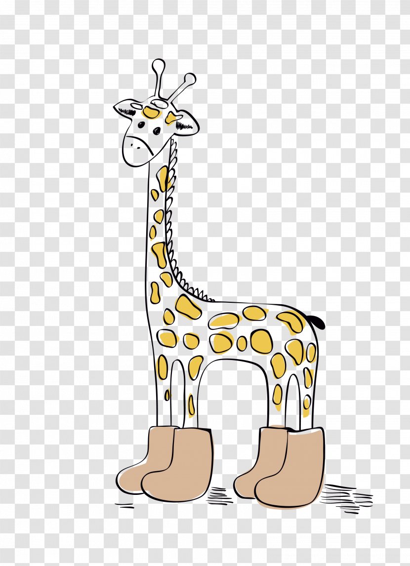 Giraffe Euclidean Vector Illustration - Royaltyfree - Cartoon Line Cute Transparent PNG