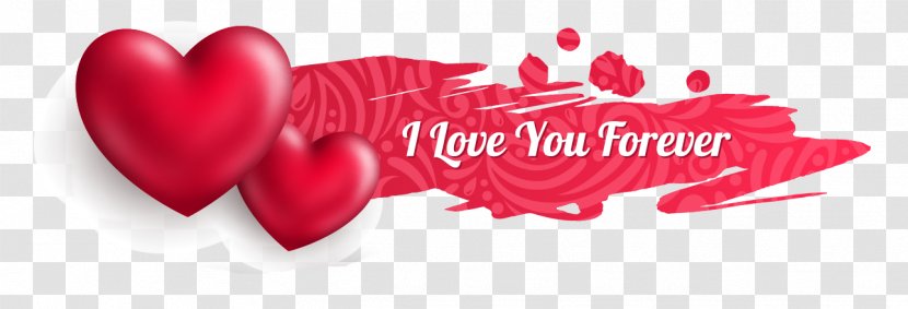 Valentine's Day Heart Web Banner Euclidean Vector - Cartoon - Red Love Transparent PNG