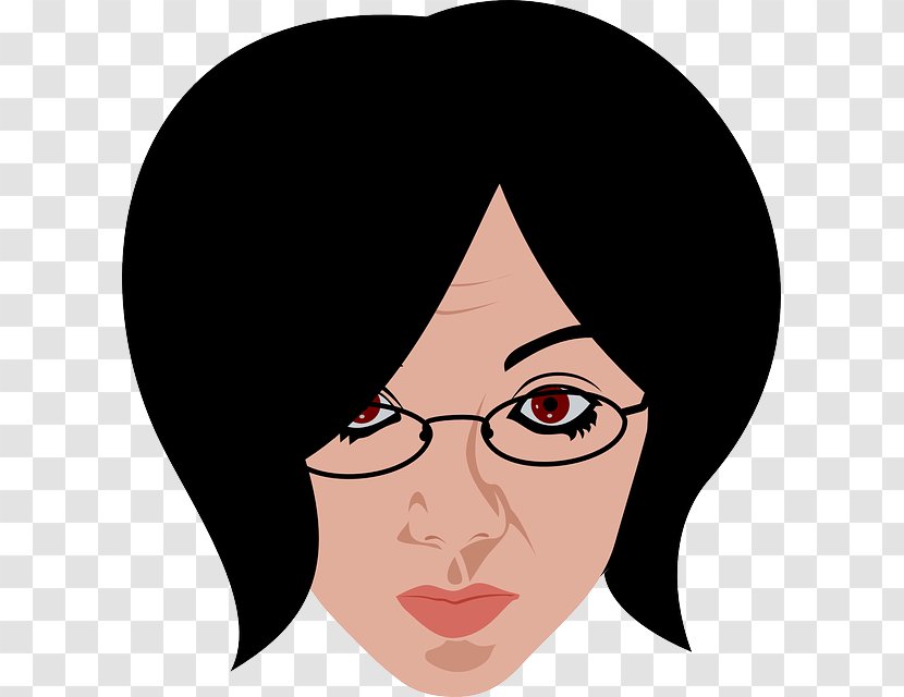 Woman Glasses Clip Art - Watercolor - Face Transparent PNG