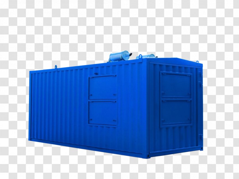 Diesel Generator Electric Engine Shipping Container Intermodal - Blue - Sever Transparent PNG