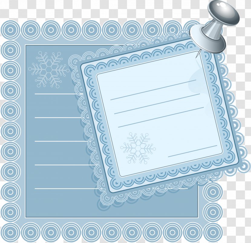 Photographic Paper - Blue - Lace Border Transparent PNG