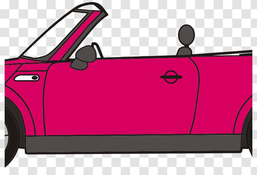 2018 MINI Cooper Convertible Sports Car Clip Art - Pink - Cliparts Transparent PNG