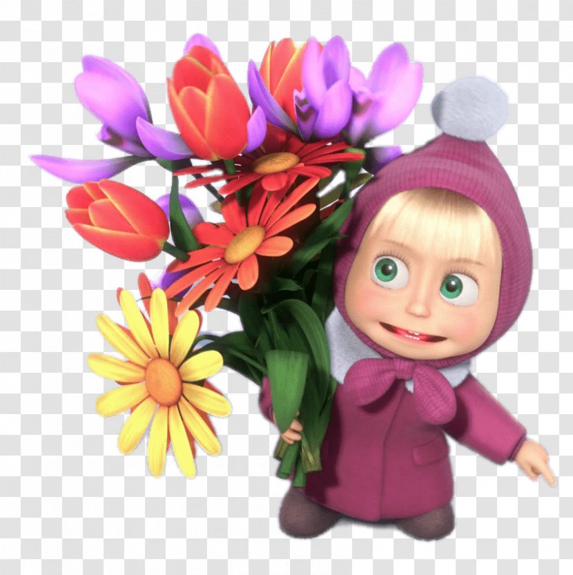 Masha And The Bear Desktop Wallpaper Image Flower - Paw Transparent PNG