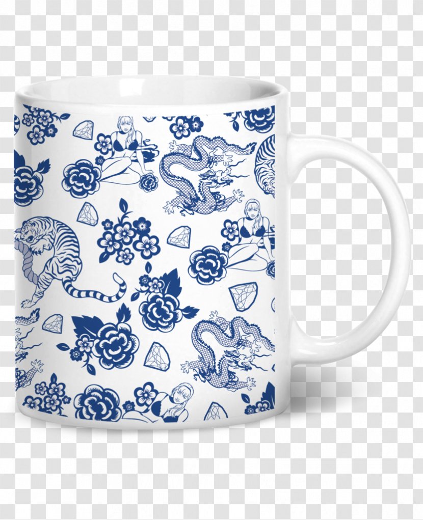 Coffee Cup Blue And White Pottery Mug Visual Arts Porcelain - Chinese-blue Transparent PNG