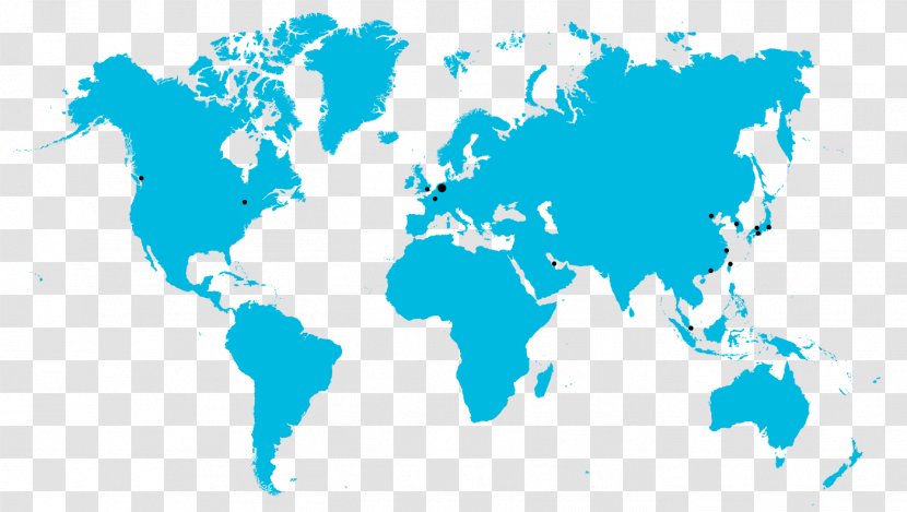 World Map Physical Globe - Blue Transparent PNG