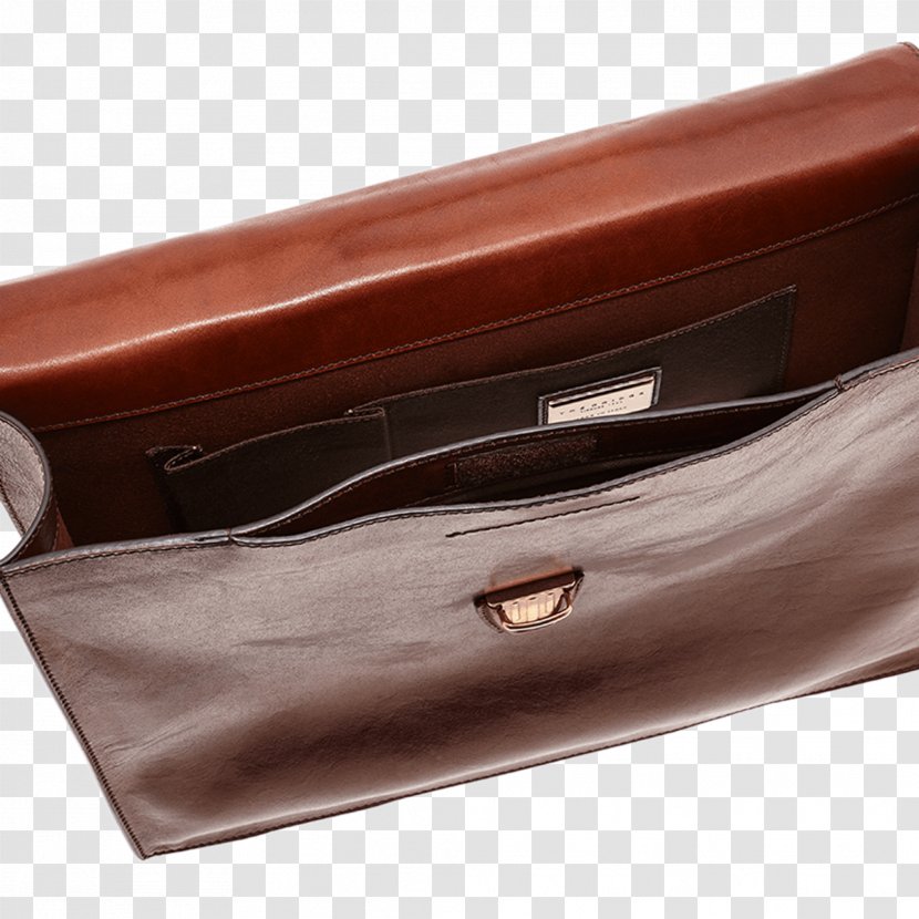 Briefcase Leather Contract Bridge Bag Marrone - Gusset - Practical Utility Transparent PNG