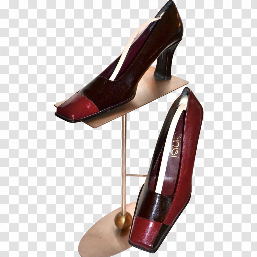 High-heeled Shoe Product Design Black - High Heeled Footwear - Red Leather Wide Heel Shoes For Women Transparent PNG