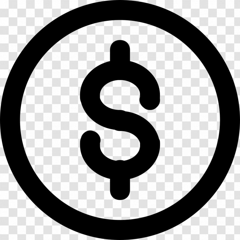United States Dollar Sign - Black And White Transparent PNG