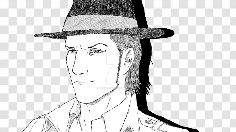 Nose Fedora Line Art Sketch - Gentleman Transparent PNG