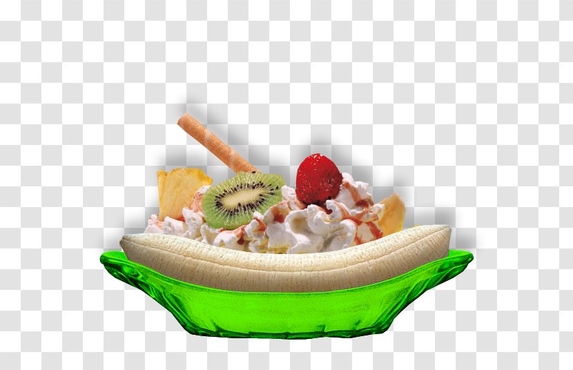 Ice Cream Banana Split Vegetarian Cuisine Breakfast Garnish - Flavor - Splits Transparent PNG