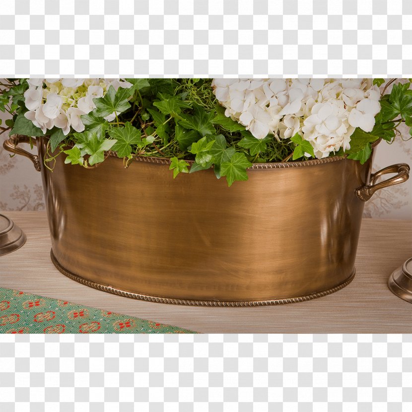 Flowerpot Plant Brass Rectangle Centrepiece - Antique Transparent PNG