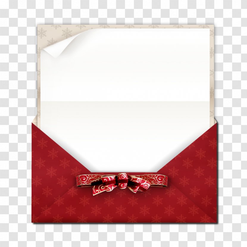 Paper Christmas Ribbon Envelope - Red - Card Transparent PNG