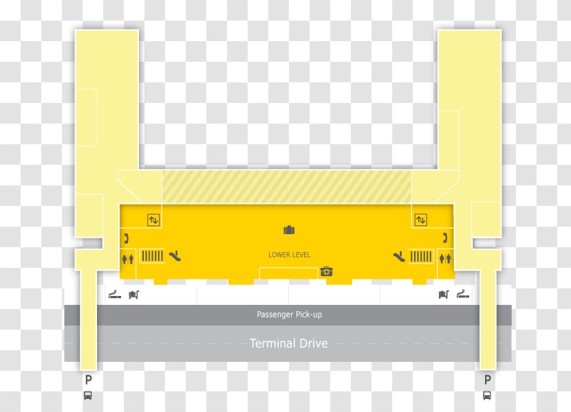 Line Angle - Yellow - Airport Terminal Transparent PNG