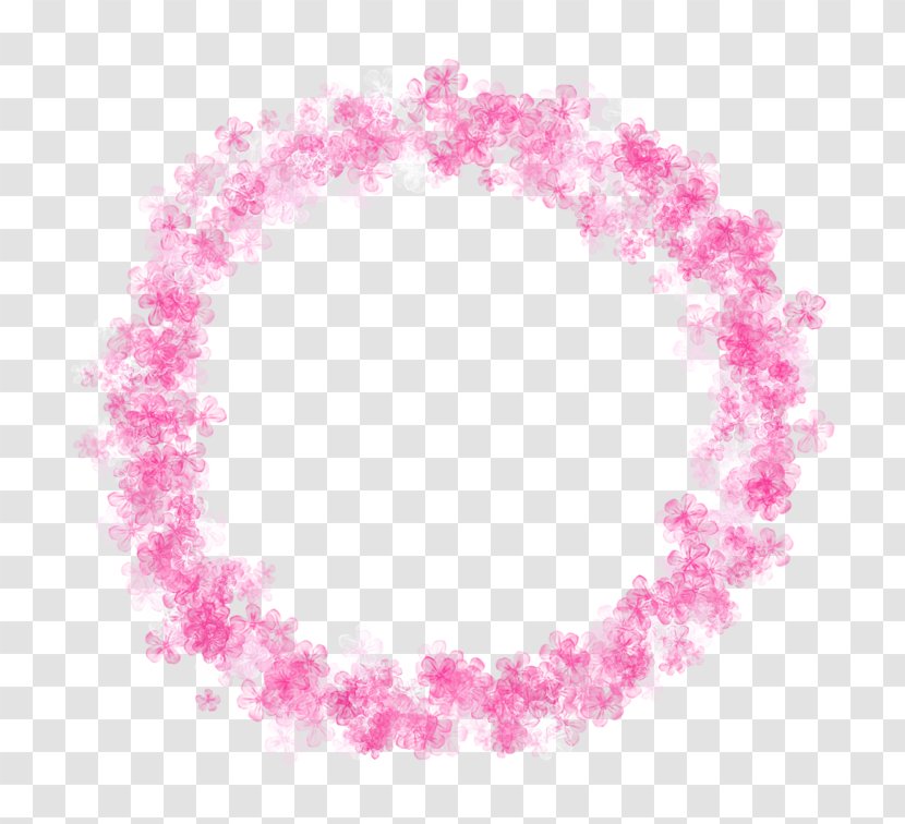 Pink Flower Wreath Circle - Color Transparent PNG