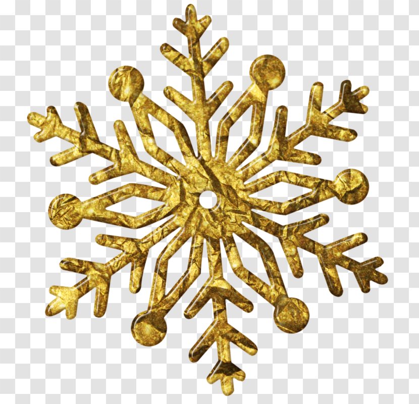 Snowflake Gold Christmas Ornament Transparent PNG