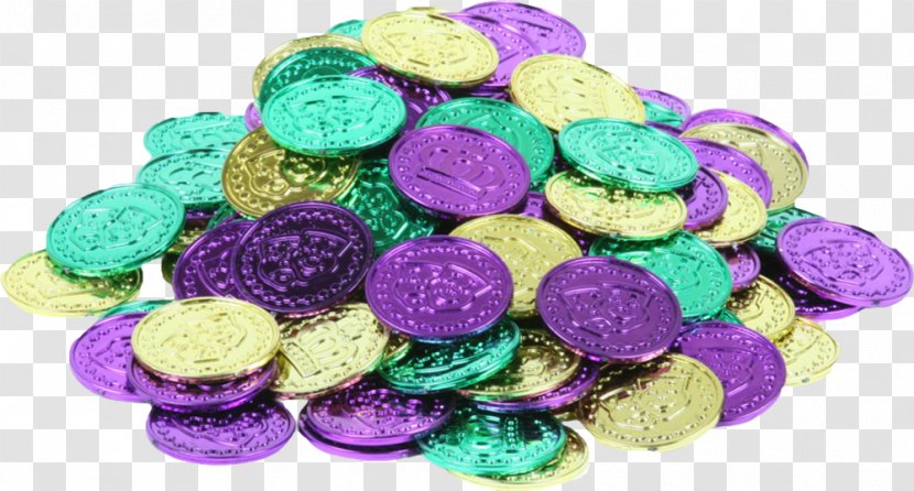 Mardi Gras In New Orleans Bead Doubloon Clip Art - Throws - Beads Transparent PNG