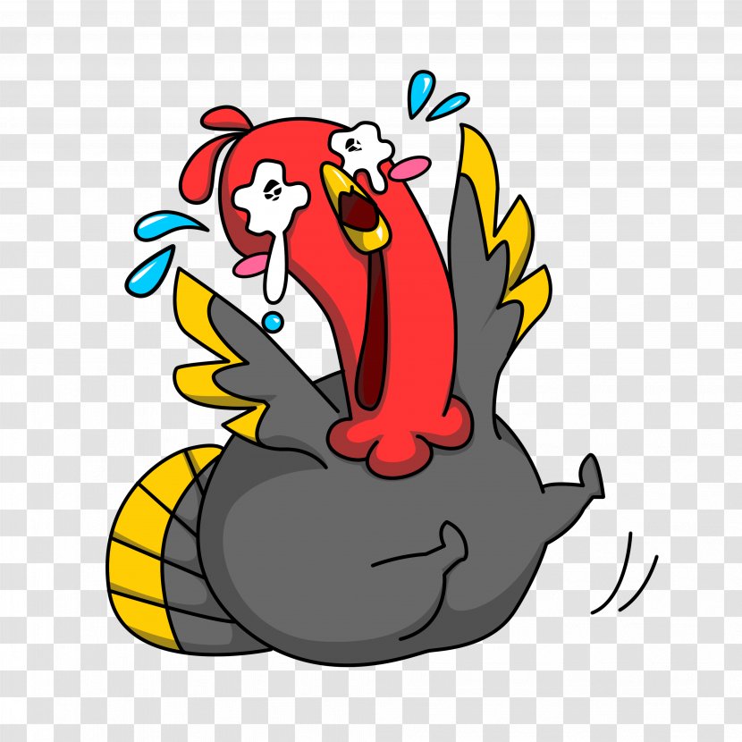 Turkey Rooster Thanksgiving Clip Art - Hand-painted Cry Roll Cartoon Image Transparent PNG