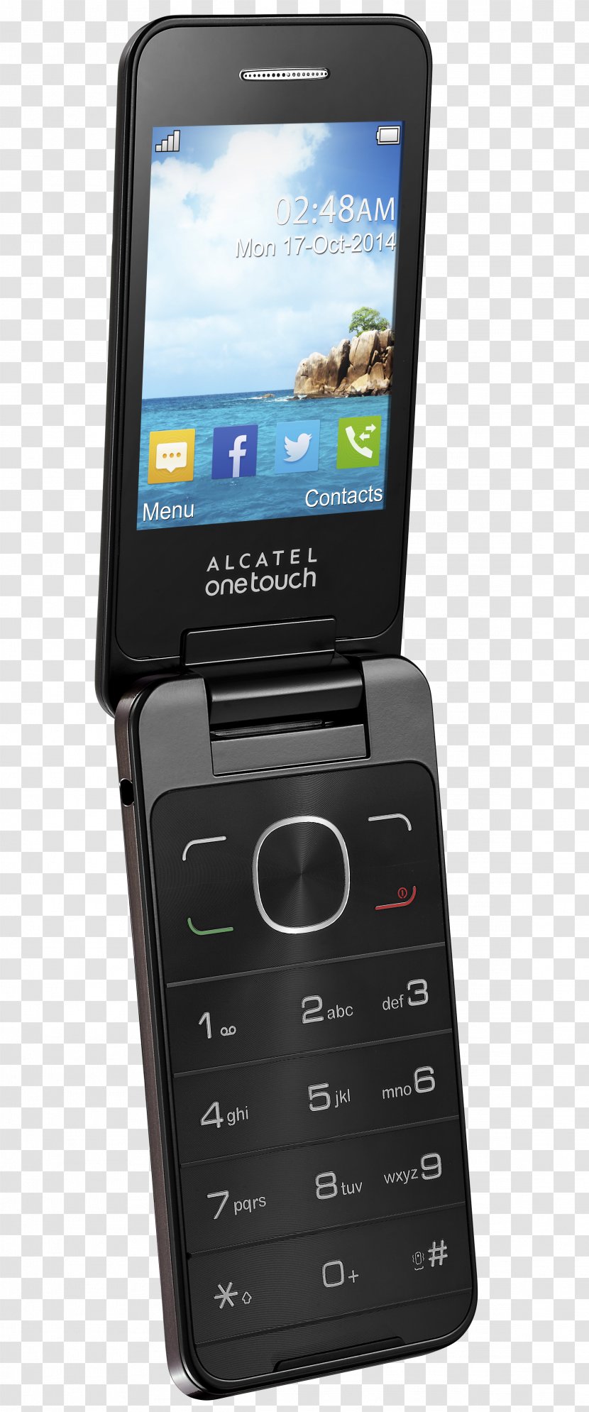 Alcatel One Touch Mobile Clamshell Design Telephone Smartphone - Dual Sim - Eating Chocolate Transparent PNG