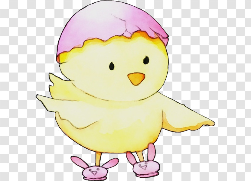 Cartoon Yellow Pink Bird Duck Transparent PNG