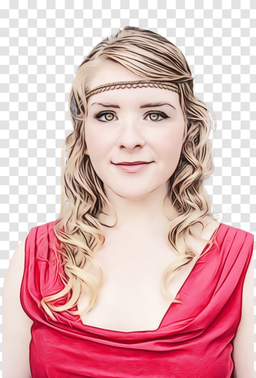 Blond Hair Headpiece Portrait Wig - Brown - Eyebrow Transparent PNG