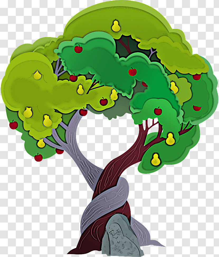 Green Cartoon Tree Plant Leaf Vegetable Transparent PNG