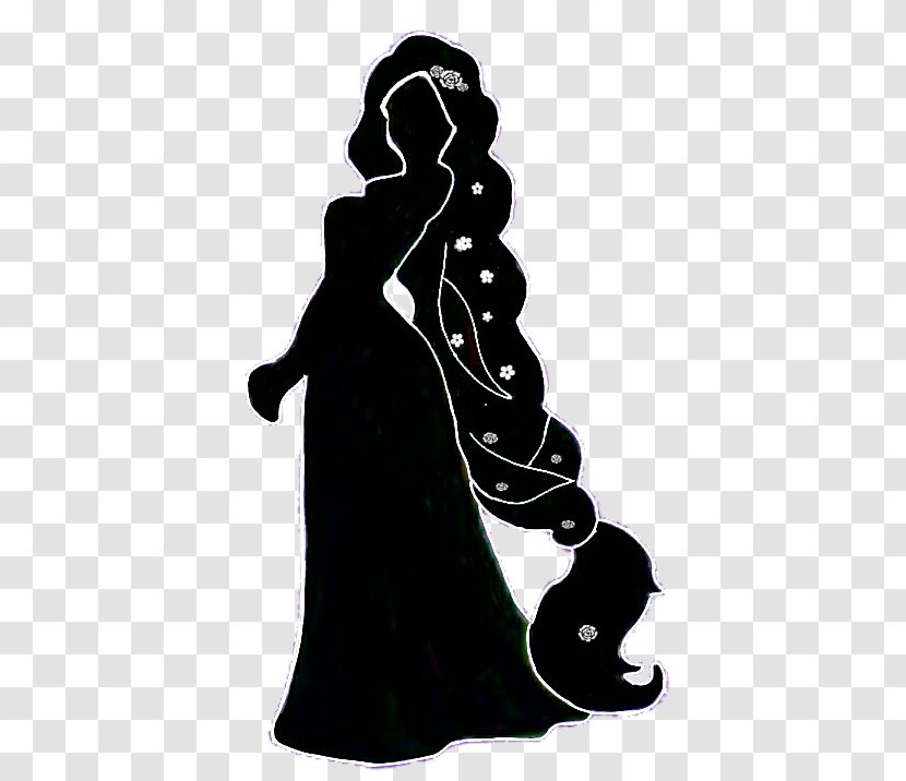 Rapunzel Silhouette Cinderella Disney Princess The Walt Company - Black Transparent PNG