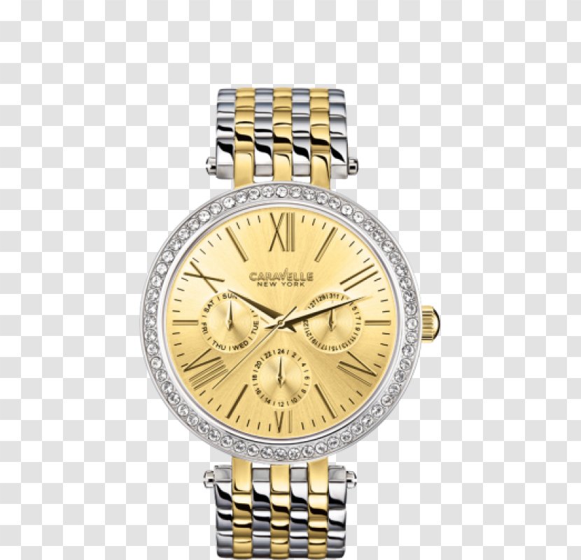 Watch New York City Bulova Quartz Clock Chronograph - Gold Transparent PNG