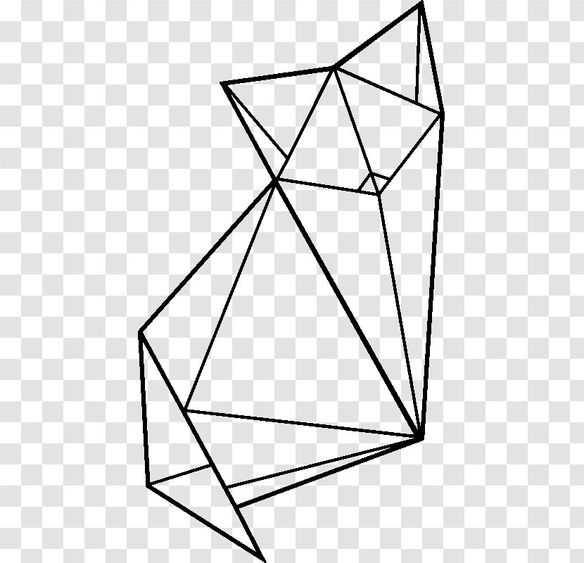 Sticker Triangle Origami .com Pattern - Black And White Transparent PNG