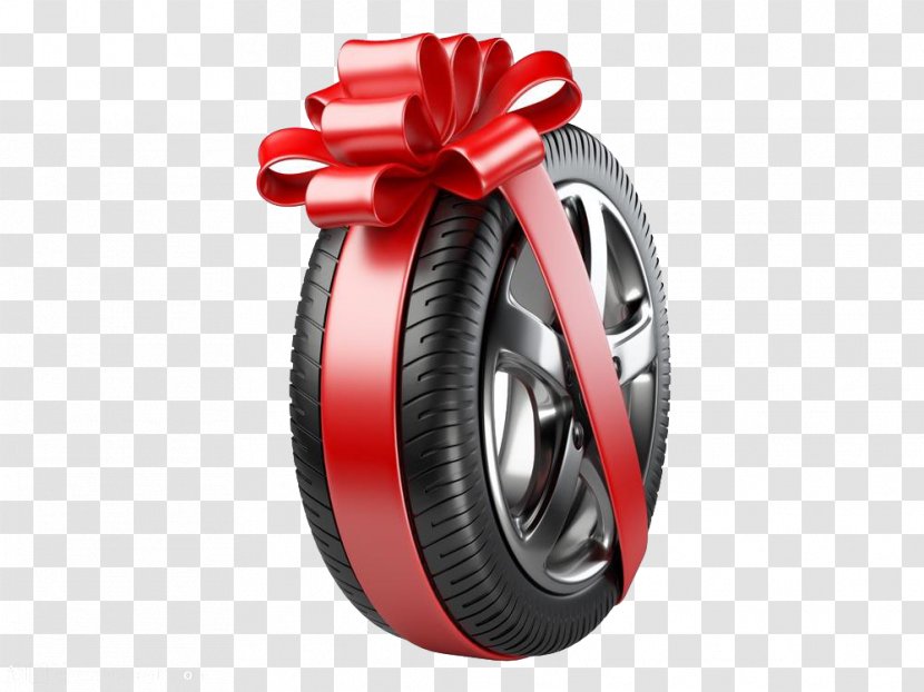 Car Tire Natural Rubber Wheel Ribbon - Red - Gift Tires HD Deduction Material Transparent PNG