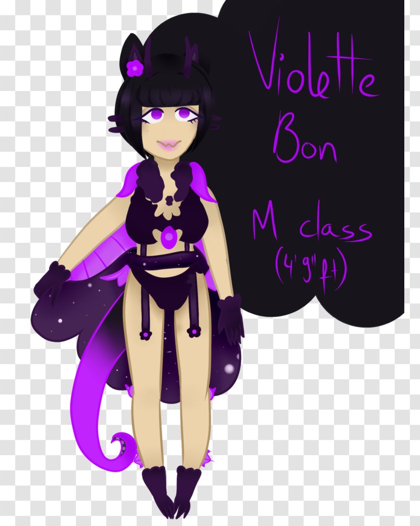 Illustration Black Hair Cartoon Purple Costume - Violet Transparent PNG