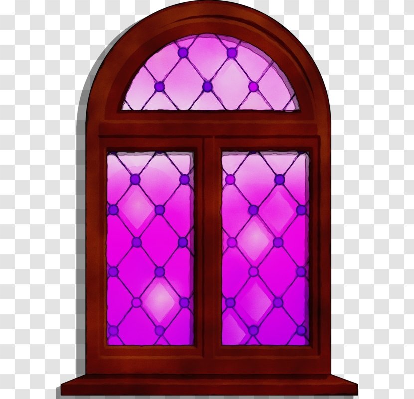 Stained Glass Window Arch Architecture - Purple - Fixture Transparent PNG